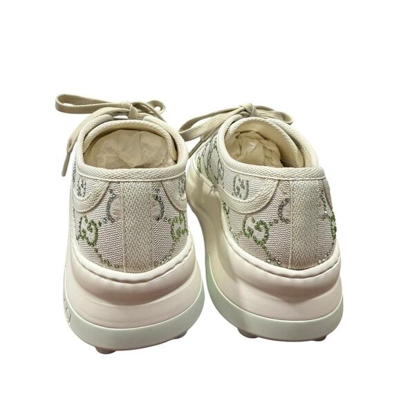 Gucci Tennis 1977 Trek Platform Crystal Colorful Sneaker Low Top 38.5 Green - Picture 10 of 13